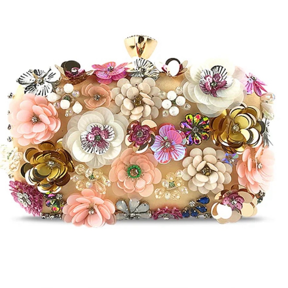 Floral Embellished Clutch
